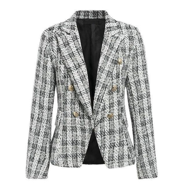 Madelyn - Matching Plaid Tweed Blazer & Skirt