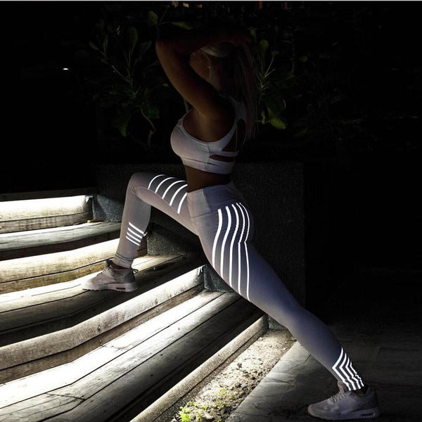 Glow in the Dark Stripe Fitness Leggings