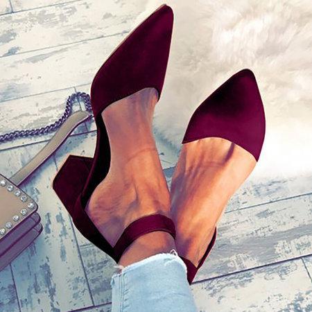 Pointed Toe Ankle Strap Square Heel Pumps