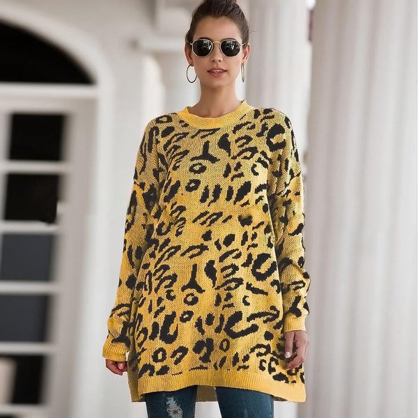 Brynn - Leopard Long Oversize Sweater