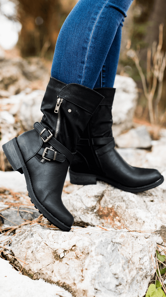 Ginny - Buckle Strap Winter Boots