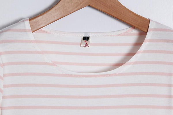 Short Sleeve Striped Maxi T-Shirt Dress