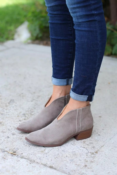 Deep V Zip Ankle Boot