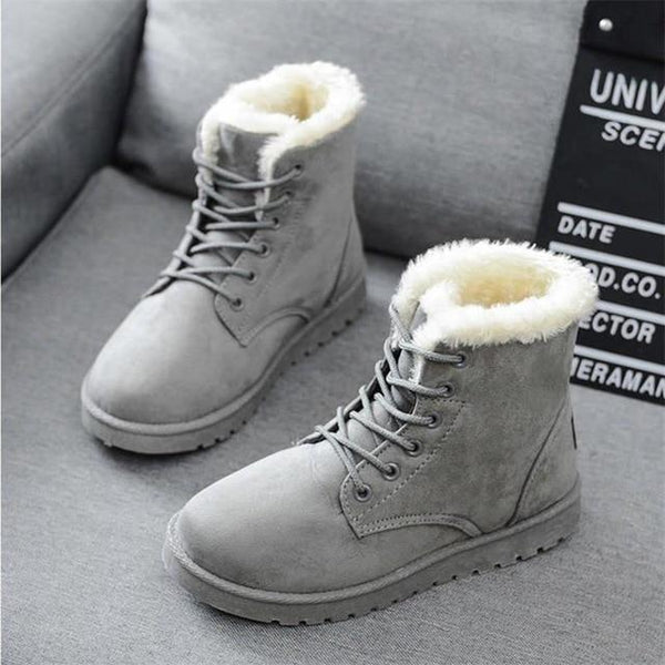 Holly - Fleece Lined Lace Up Snow Boots