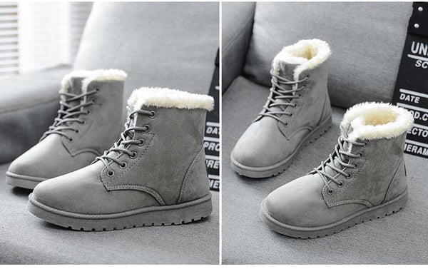 Holly - Fleece Lined Lace Up Snow Boots