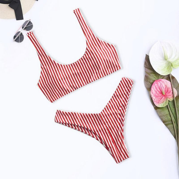Annie - Striped Thong Bikini