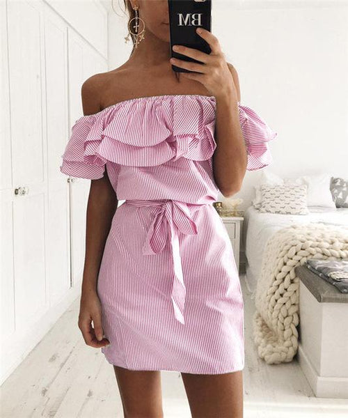 Luxe - Off the Shoulder Ruffle Dress