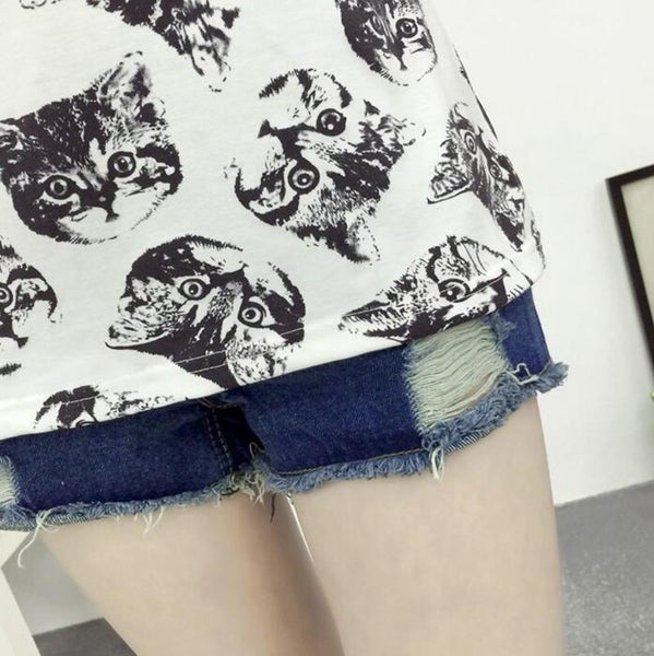 Cat-Print Shirt