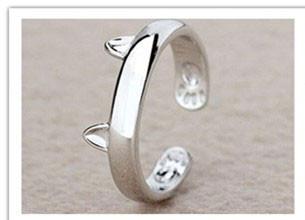 Silver-Plated Cat Ring