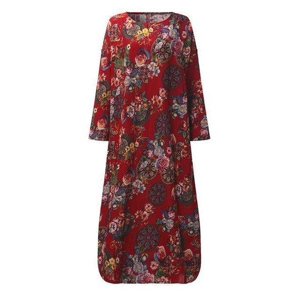 Journee - Floral Boho Loose Fit Dress