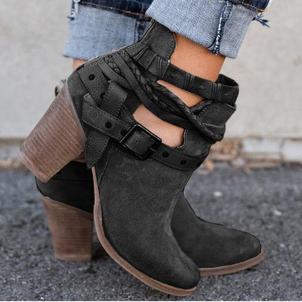 Buckle Wrap Ankle Boots